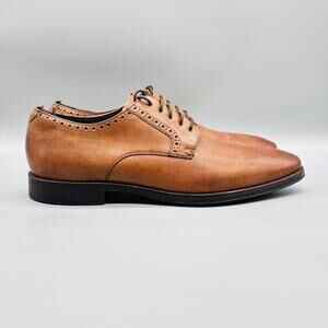 Cole Haan Shoes Mens 12 Brown Leather Grand OS Plain Toe Oxford Lace Up Dress